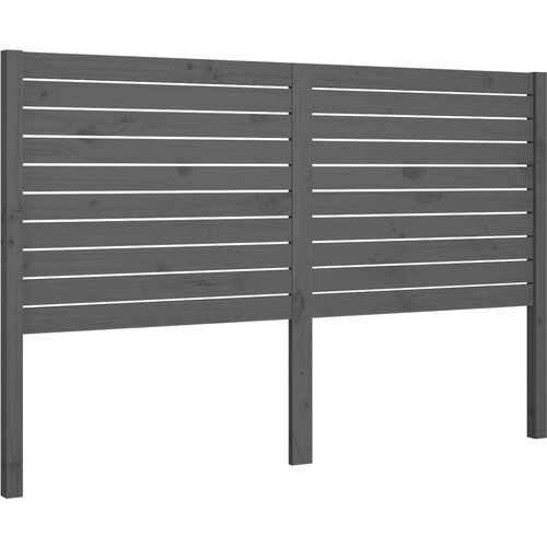 Maison Chic posteljno vzglavje - vzglavna omarica - nočna omarica sivo 126x4x100 cm trdna borovina, (21705320) Slike