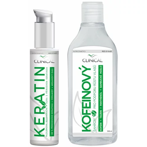 Clinical Keratin treatment + Caffeine shampoo set (za moške in ženske)