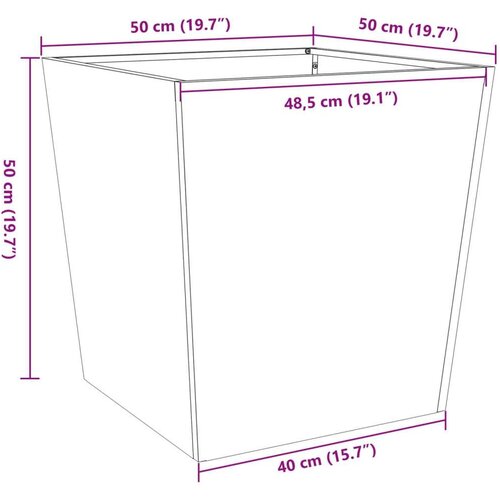 VidaXL Vrtne sadilice 2 kom maslinastozelene 50 x 50 x 50 cm čelične Slike
