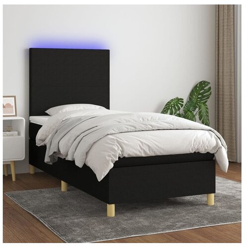  Box spring s madracem LED crni 80 x 200 cm od tkanine Cijene