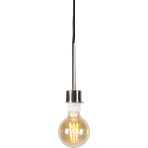 QAZQA Viseča svetilka iz jekla s črnim kablom - Combi 1