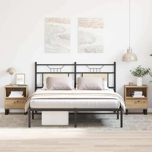 VidaXL Nočna omarica 2 kosa artisan hrast 40x35x50 cm inženirski les Slike
