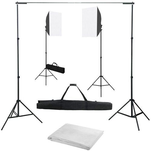 vidaXL Komplet fotografske opreme sa svjetlima softbox i pozadinom Bijela 600 x 300 cm Cijene