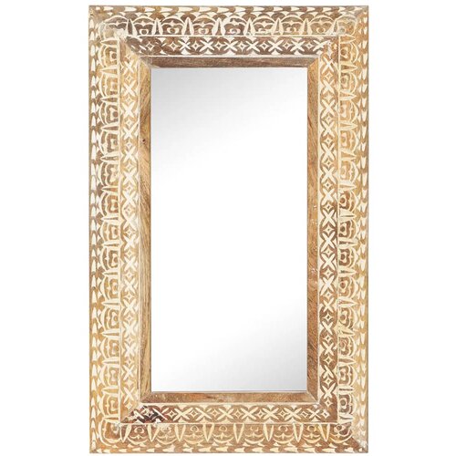 Maison Chic Ročno izrezljano Ogledalo - Zrcalo - Kozmetično ogledalo 80x50x2,6 cm trden mangov les, (21697703) Cene