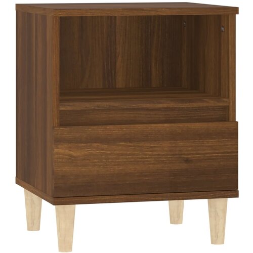 Maison Chic Nočna omarica - Nočna miza rjav hrast 40x35x50 cm, (21688545) Slike