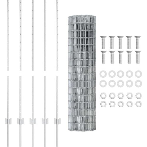  Set ograda za vrt 2 komada Pocinčani čelik 10 x 1 2 m Izdržljivo Slike