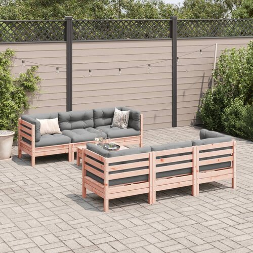  7-dijelni set vrtnih sofa s jastucima masivno drvo duglazije Slike