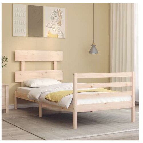 vidaXL Okvir kreveta s uzglavljem 2FT6 mali jednokrevetni masivno drvo Cijene