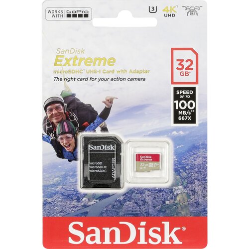 San Disk microSDHC Action SC 32GB Extr.100MB A1 SDSQXAF-032G-GN6AA Slike