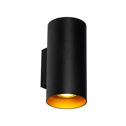 QAZQA Dizajn stenska svetilka črna z zlatom - Sab