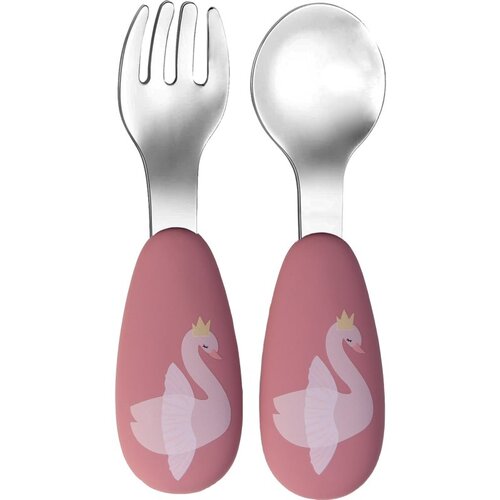 Tryco Cutlery Swan pribor za otroke Dusty Rose 2 kos Slike