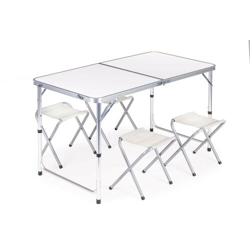 Modern Home Set Sklopivi sto za kampovanje + 4 stolice, Beli Cene