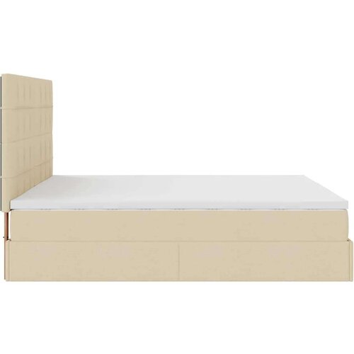 vidaXL Otomanski posteljni okvir z vzmetnico krem 180x200cm blago Cene