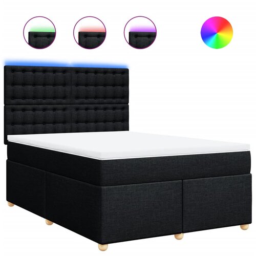 Maison Chic Box spring posteljni - Vzmetna postelja z vzmetnico črn 140x190 cm blago SL17216, (21881878) Cene