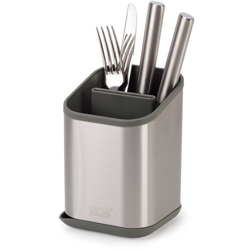 Joseph Joseph Ocjeđivač za posuđe od nehrđajućeg čelika za pribor u sjajno srebrnoj boji 11x11,5 cm Duo Steel &ndash; Cijene