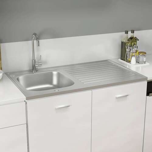  Kuhinjski sudoper s cjedilom srebrni 1000x600x155 mm čelični Cijene