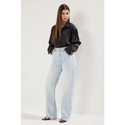 Trendyol Light Blue Low Waist Wide Leg Jeans