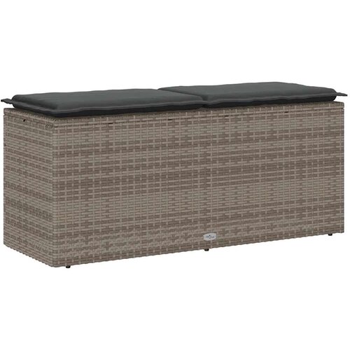  Vrtna klupa s jastukom siva 110x40x44 cm poliratan Slike