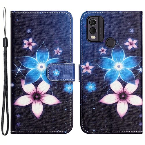 INORCO Ovitek za telefon z denarnico iz PU usnja za Nokia C32/C22, pokrov stojala za telefon s tiskanjem 3D vzorcev, (22037053) Slike