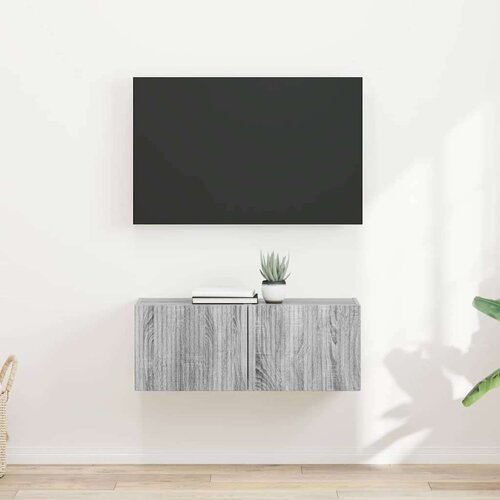 vidaXL TV stenska omara 2 pcs Siva Sonoma 60 x 31 x 29.5 cm Cene