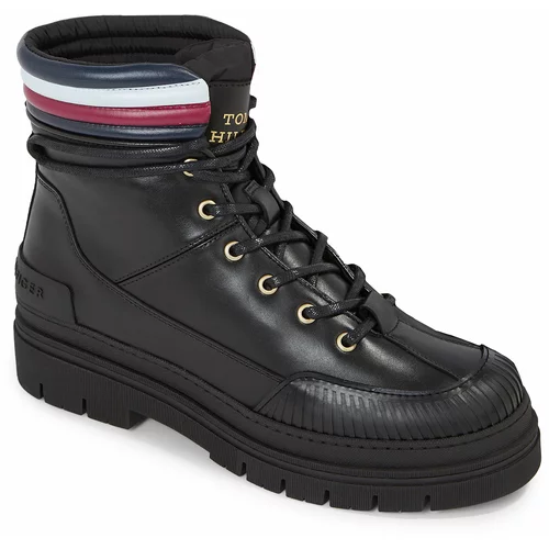 Tommy Hilfiger Pohodni čevlji Corporate Feminine Outdoor Boot FW0FW07501 Black BDS