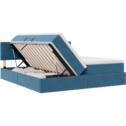  Krevet s od storage s madracem Tamno plava 100 x 200 cm - Tamno plava 200 x 200 cm Gumbi Slike