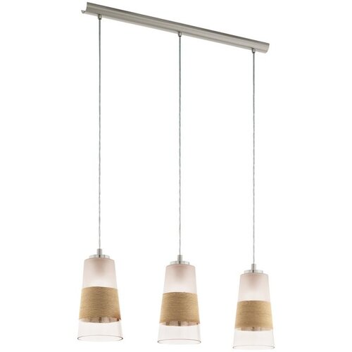 Eglo viseća lampa BURNHAM 3xE27 84 cm staklo rafija nikl 49152 Slike