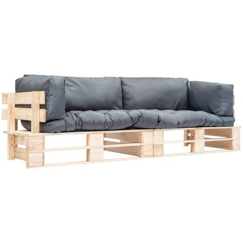 vidaXL 2-dijelni set vrtnih sofa od paleta od borovine s jastucima Cijene