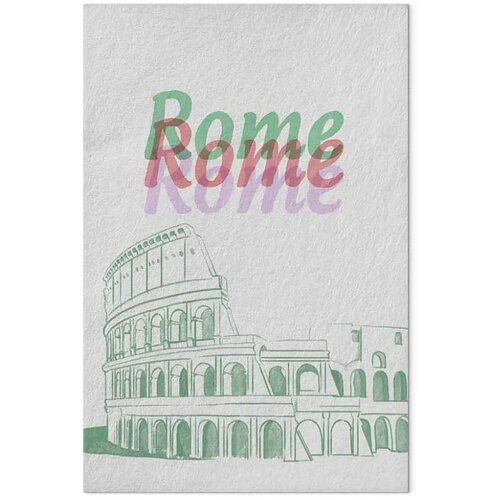  Slika - Rome in Watercolours (1 Part) Vertical 60x90 Na talijanskom platnu Slike