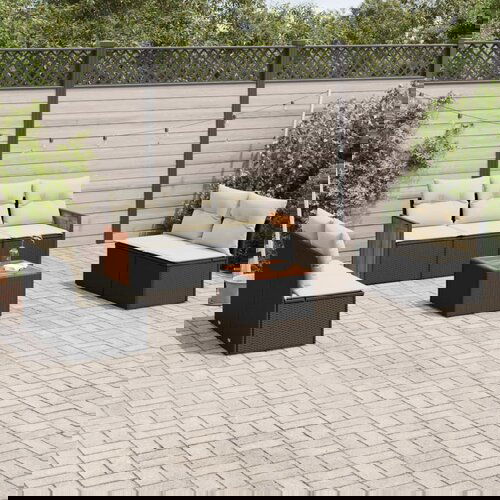vidaXL 8-dijelni set vrtnih sofa od poliratana s jastucima crni Cijene