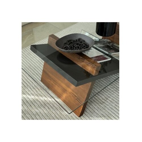 Hanah home livello - black, chesnut blackchesnut coffee table Cene