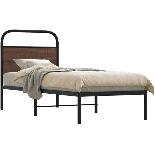 vidaXL Okvir kreveta bez madraca smeđa boja hrasta 75x190 cm drveni Cijene