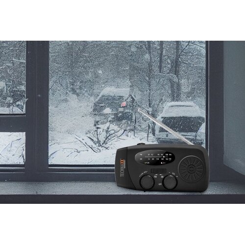 Technaxx TX-238 prenosni solarni AM/FM radio z ročno dinamo ročico, LED svetilko in powerbankom 2000 mAh Slike