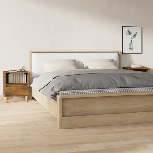  Noćni ormarići 2 kom boja dimljenog hrasta 40x35x50 cm Cijene