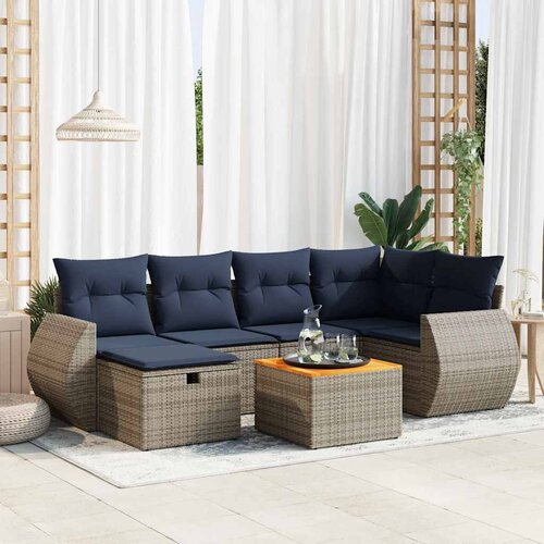 vidaXL 7-dijelni set vrtnih sofa sivi od poliratana Cijene