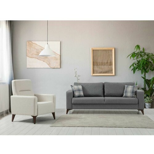 Atelier Del Sofa kristal 3+1 - Dark Grey, Beige Dark GreyBeige Sofa Set Slike