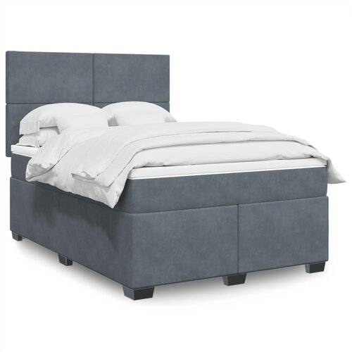 The Living Store Box spring posteljni z vzmetnico temno siv 140x190 cm žamet - Box Spring Postelja, (21428090) Slike
