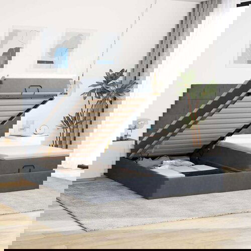 vidaXL Okvir kreveta s madracima tamnosivi 160x200cm baršunasti Cijene