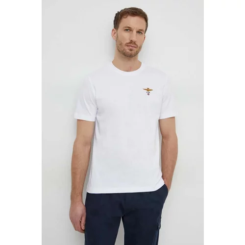 Aeronautica Militare Pamučna majica za muškarce, boja: bijela, s aplikacijom