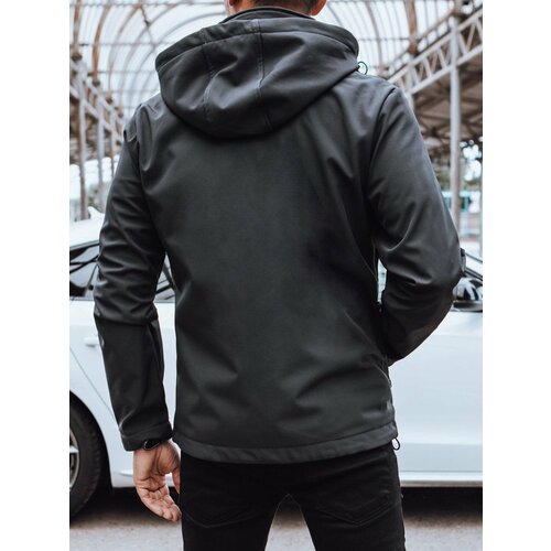 DStreet Men's softshell jacket with print black Slike