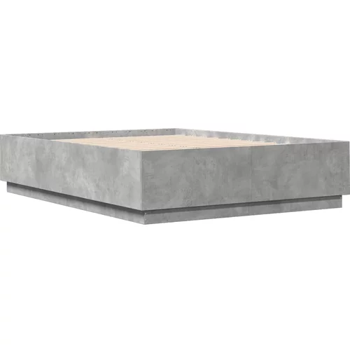 vidaXL Posteljni okvir betonsko siv 150x200 cm inženirski les, (21095328)