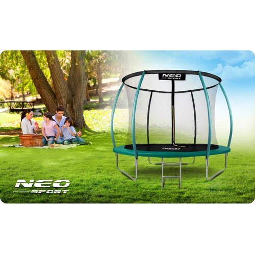Neo-Sport profilirani vrtni trampolin 252 cm (8 ft) s unutarnjom mrežom, tirkizni Slike