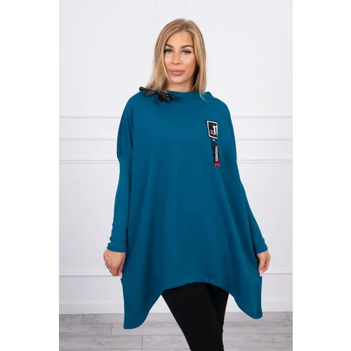 Kesi Oversize sweatshirt with asymmetrical sides marine