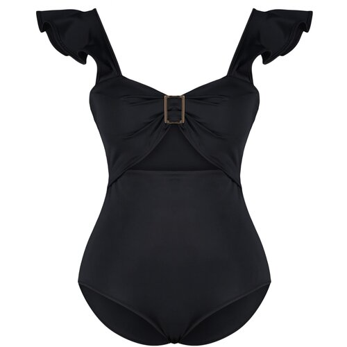 Trendyol Curve Plus Size Swimsuit - Black - Plain Slike