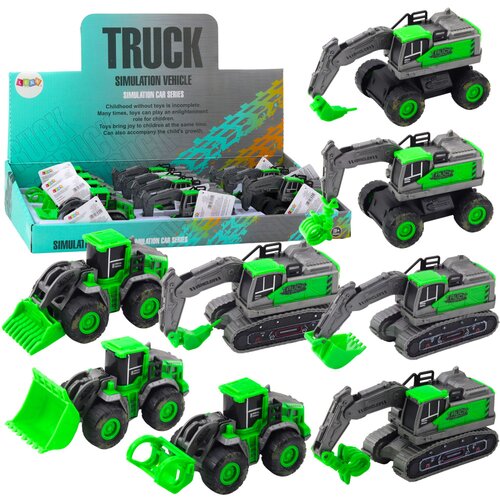  Construction Vehicle Excavator Green Friction Drive Cene