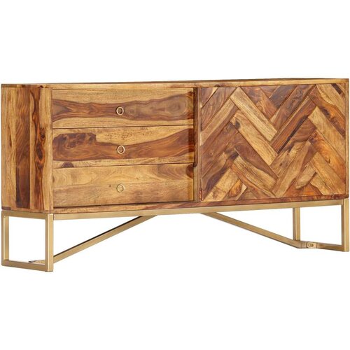 VidaXL Komoda od masivnog drva &amp;scaron;i&amp;scaron;ama 118 x 30 x 60 cm Slike