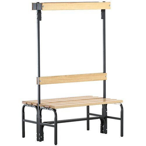 Sypro Garderobna klop z obešalno letvijo, obojestranska, 6 kljukic, 1015 mm, antracitne barve Cene