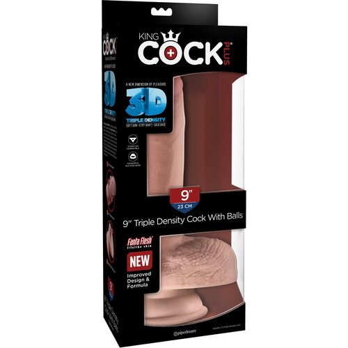 KING COCK PLUS dildo triple density with balls 9 Cene
