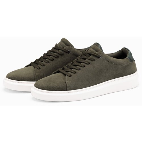 Ombre Men&amp;#039;s classic soft suede sneaker shoes - dark olive Slike