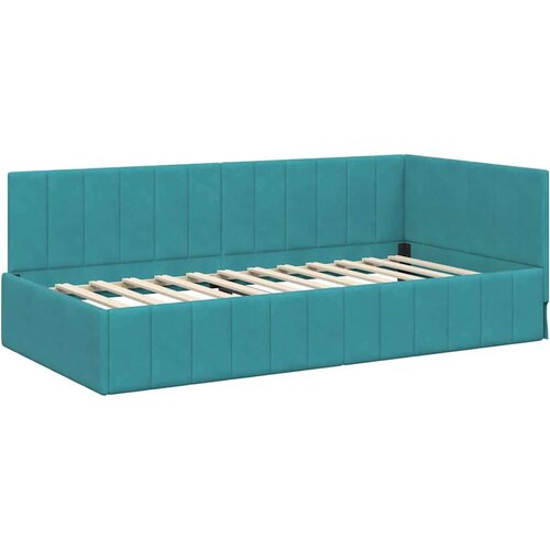 VidaXL Kutni okvir kreveta s madracem Tirkizna 100 x 200 cm Bar&amp;scaron;un Slike